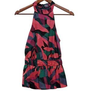 Nine West Green Pink Halter Top Women’s Small Summer Tank